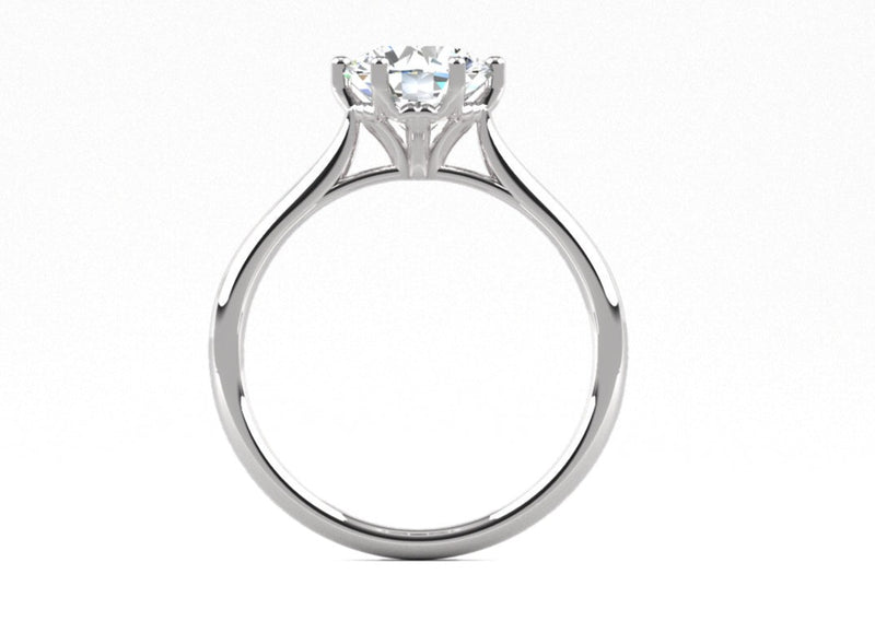 Ethically Sourced Platinum Six Claw Solitaire Lab Diamond Engagement Ring