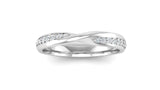 Fairtrade White Gold Lab Grown Diamond Set Twisted Wedding Ring