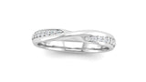 Fairtrade White Gold Lab Grown Diamond Set Twisted Wedding Ring