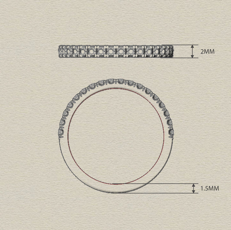 Ethically Sourced Platinum Half-Set Lab Grown Diamond Wedding Ring