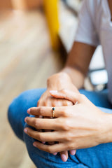 Fairtrade Gold DREAM Onyx Stacking Ring - Jeweller's Loupe