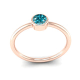 Fairtrade Rose Gold Solitaire Aquamarine March Birthstone Ring, Jeweller's Loupe