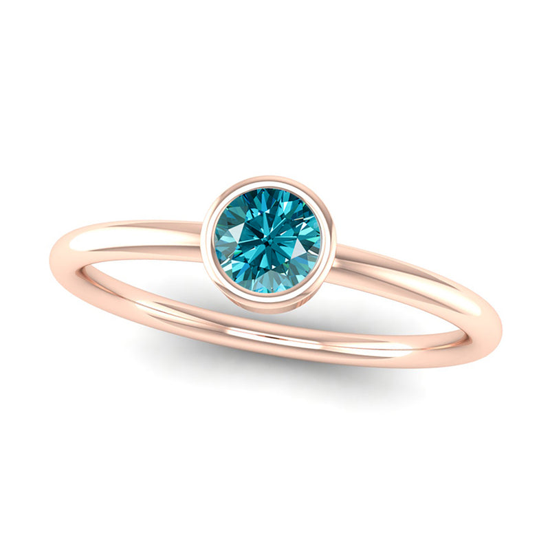 Fairtrade Rose Gold Solitaire Aquamarine March Birthstone Ring, Jeweller's Loupe