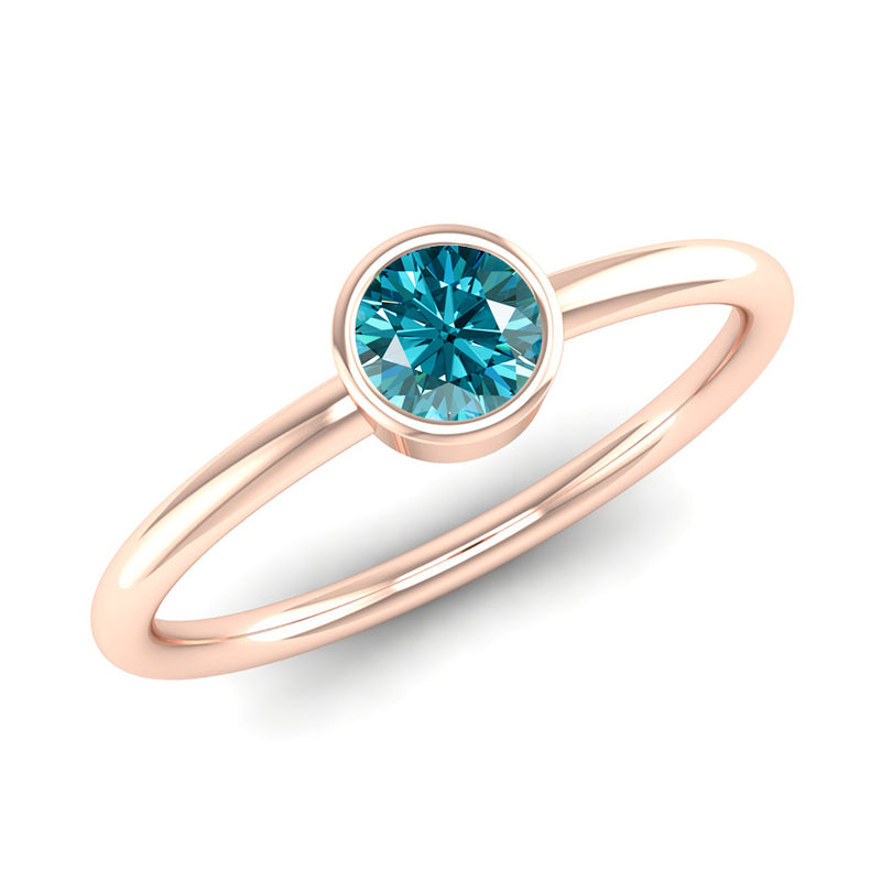 Fairtrade Rose Gold Solitaire Aquamarine March Birthstone Ring, Jeweller's Loupe