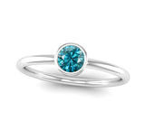 Fairtrade White Gold Solitaire Aquamarine March Birthstone Ring, Jeweller's Loupe