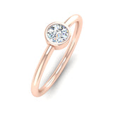 Fairtrade Rose Gold Solitaire Round Brilliant Cut Lab Diamond Birthstone Ring