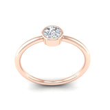 Fairtrade Rose Gold Solitaire Round Brilliant Cut Lab Diamond Birthstone Ring