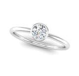 Platinum Solitaire Round Brilliant Cut Lab Diamond Birthstone Ring