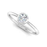 Platinum Solitaire Round Brilliant Cut Lab Diamond Birthstone Ring