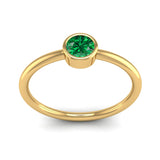 Fairtrade Yellow Gold Solitaire Emerald May Birthstone Ring