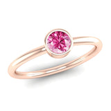 Fairtrade Rose Gold Solitaire Pink Tourmaline October Birthstone Ring, Jeweller's Loupe