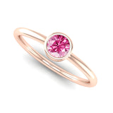 Fairtrade Rose Gold Solitaire Pink Tourmaline October Birthstone Ring, Jeweller's Loupe