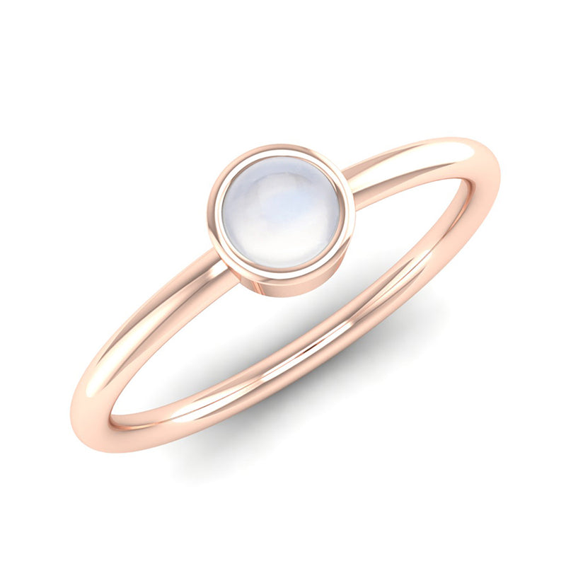 Fairtrade Rose Gold Solitaire Moonstone June Birthstone Ring