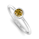 Fairtrade White Gold Solitaire Citrine November Birthstone Ring, Jeweller's Loupe