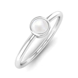 Fairtrade White Gold Solitaire Pearl June Birthstone Ring