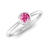 Fairtrade White Gold Solitaire Pink Tourmaline October Birthstone Ring, Jeweller's Loupe