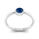 Fairtrade Silver Solitaire Sapphire September Birthstone Ring, Jeweller's Loupe