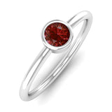 Ethically-sourced Platinum Solitaire Garnet January Birthstone Ring, Jeweller's Loupe