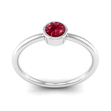 Ethically-sourced Platinum Solitaire Ruby July Birthstone Ring, Jeweller's Loupe