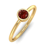 Fairtrade Yellow Gold Solitaire Garnet January Birthstone Ring, Jeweller's Loupe