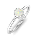 Ethically-sourced Platinum Solitaire Opal October Birthstone Ring, Jeweller's Loupe