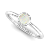 Ethically-sourced Platinum Solitaire Opal October Birthstone Ring, Jeweller's Loupe