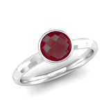 Fairtrade Silver JOY Garnet Stacking Ring - Jeweller's Loupe