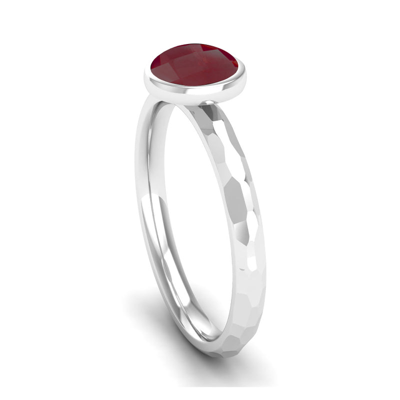 Fairtrade Silver JOY Garnet Stacking Ring - Jeweller's Loupe