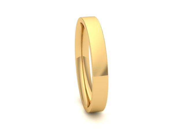 Ethical Yellow Gold 3mm Flat Court Wedding Ring