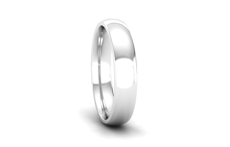 Ethical White Gold 4mm Traditional Court Wedding Ring