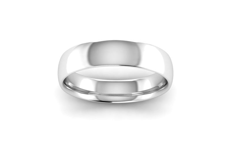 Ethical White Gold 5mm Traditional Court Wedding Ring