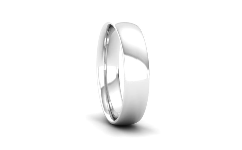 Ethical White Gold 5mm Traditional Court Wedding Ring